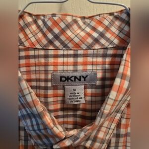 Free with any purchase_DKNY Plaid Shirt - Orange and Gray